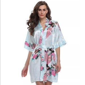 Robe floral print mint turquoise m